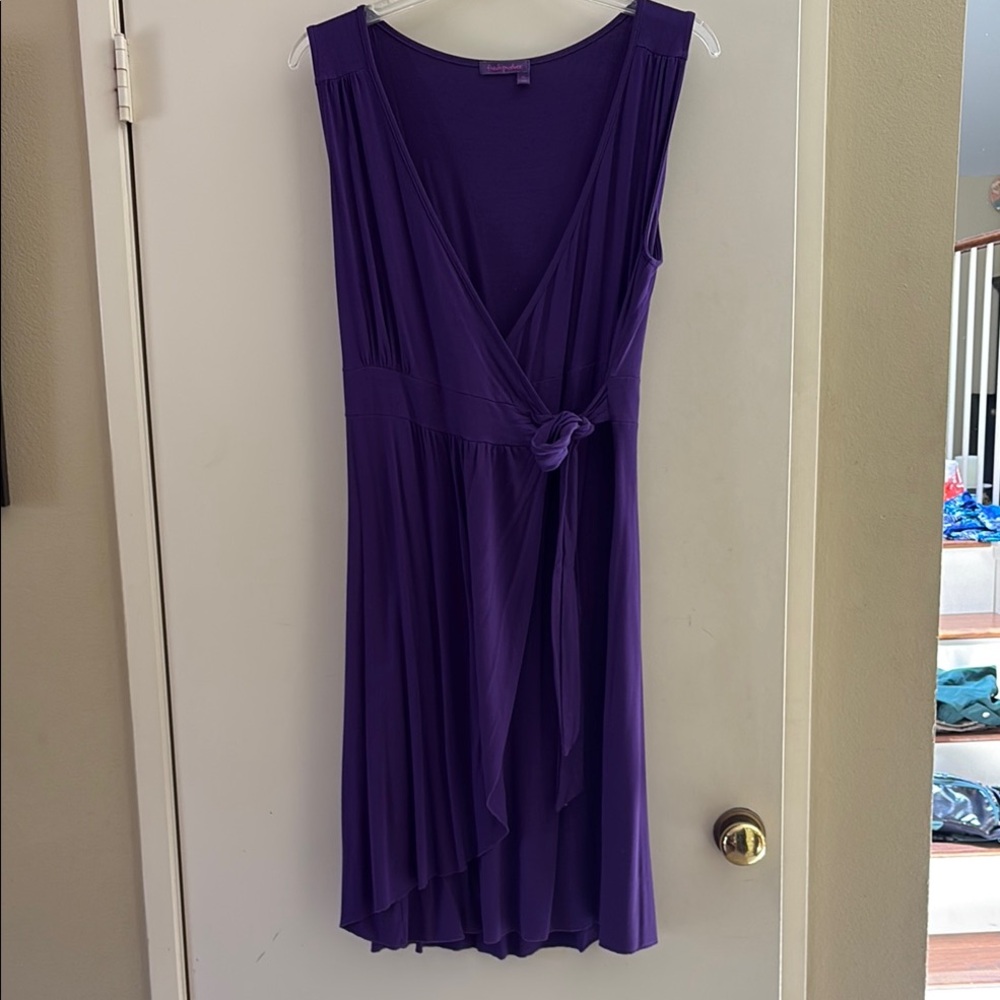 Fresh Produce Purple Wrap Midi Dress